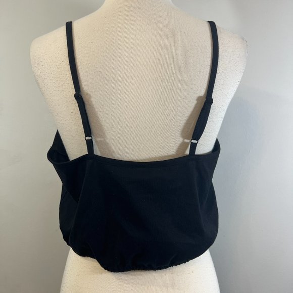 BP Black V Neck Spaghetti Strap Tie Waist‎ Crop Top (XS) - Picture 5 of 8